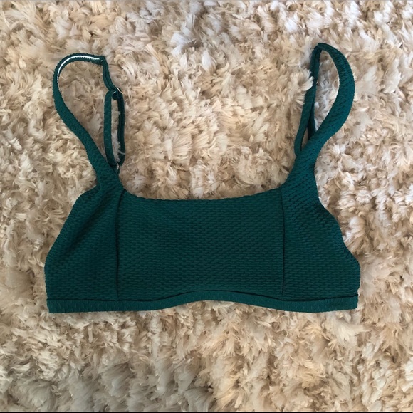 NWOT Hunter Green Bikini Top - Picture 2 of 8